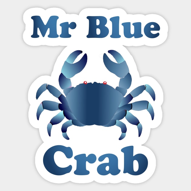 Mr Blue Crab Sticker by Alex Bleakley